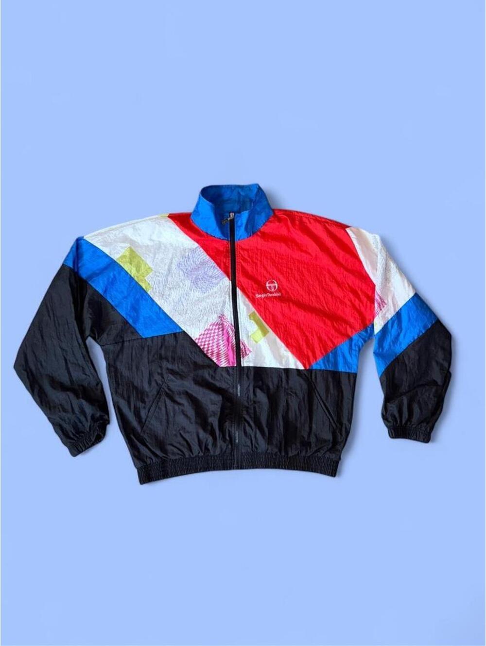 Vintage 80s 90s Sergio Tacchini Colorblock Windbreaker Jacket size XL